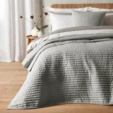 Sivi prošiven prekrivač za bračni krevet 220x230 cm –