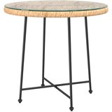 Maison Chic Jedilna miza - Kuhinjska miza - Jedilni stol Ø50 cm  kaljeno steklo in jeklo, (21715204) | Shoptok.si