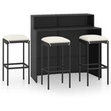  4-dijelni vrtni barski set s jastucima crni | shoptok.hr