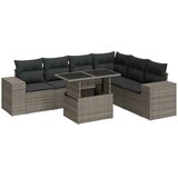vidaXL 7-dijelni set vrtnih sofa sivi od poliratana | shoptok.hr