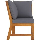 vidaXL Modularna kutna sofa s tamnosivim jastucima bagremovo drvo | shoptok.hr