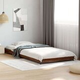 vidaXL Posteljni okvir rjav hrast 75x190 cm inženirski les in kovina, (21128522) | Shoptok.si