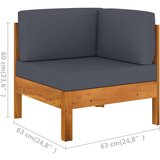  Vrtna garnitura s temno sivimi blazinami 10-delna akacijev les, (20679255) | Shoptok.si