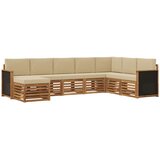 vidaXL Zunanja garnitura za sedenje z blazino 6 pcs Naravna, (5000279989) | Shoptok.si
