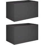  Vrtna saksija 2 kom. Crna 100 x 50 x 50 cm Čelična vrata - Crna 100 x 50 x 50 cm 2 | shoptok.hr