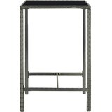  Vrtni barski stol sivi 70 x 70 x 110 cm od poliratana i stakla | shoptok.hr