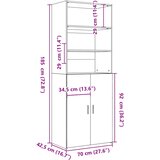  Visoka komoda boja hrasta 70x42,5x185 cm od konstruiranog drva | shoptok.hr