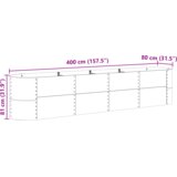 Dvignjena gredica Rjava 400 x 80 x 81 cm Jeklo, (5000287712) | Shoptok.si