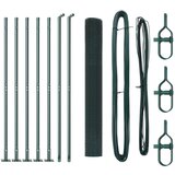 vidaXL varjena žičnata ograja z 7 flanged stebri Zelena 1.2x10 m Jeklo | Shoptok.si