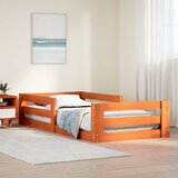 vidaXL Posteljni okvir brez vzmetnice voščeno rjav 75x190 cm borovina | Shoptok.si