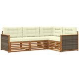 vidaXL Zunanja garnitura za sedenje z blazino 4 pcs Naravna in smetana, (5000281657) | Shoptok.si