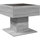 vidaXL Klubska mizica LED siva sonoma 50x50x45 cm inženirski les | Shoptok.si