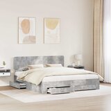  Krevetna konstrukcija s ladicama Betonski sivi 200 x 200 cm Siva 203 x 203 x 90 cm | Shoptok.si