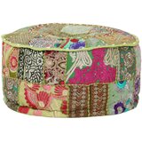  Tabure s patchworkom okrugli pamučni 40 x 20 cm zeleni | shoptok.hr