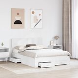 Krevetna konstrukcija Bijelo 140 x 200 cm Konstruirano drvo Bijela 203 x 143 x 90 cm | Shoptok.si