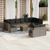 Maison Chic Seti vrtnega pohištva - Vrtna garnitura - Vrtni pohištvo set 13-delna z blazinami siv poli ratan, (21811170) | Shoptok.si