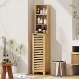 HOMCOM Kopalniška omara bambus 34D x 30Š x 170V cm Naravni les, (5000279390) | Shoptok.si
