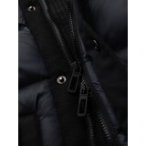 Ombre Men's long quilted jacket with large pockets - black | shoptok.hr