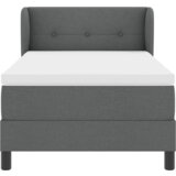 vidaXL Box Spring postelja z vzmetnico v temno sivi barvi, 90x190 cm, tkanina | Shoptok.si