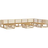  Set vanjskih sofa 9 pcs Bijela Čvrsto drvo akacije | shoptok.hr