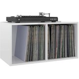  Kutija za pohranu vinilnih ploča sjajna bijela 71x34x36 cm drvo | shoptok.hr