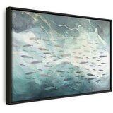  Slika - School of small fish 120x80 U crnom drvenom okviru | shoptok.hr