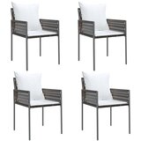 Maison Chic Vrtni stoli - Stol za vrt z blazinami 4 kosi rjavi 54x61x83 cm poli ratan JS2257, (21876662) Cene