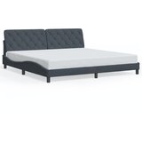  Okvir kreveta s LED-om bez madraca tamnosivi 200 x 200 cm baršunasti | Eponuda.com
