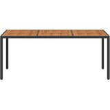  Vrtni stol od poliratana i bagremovog drva 190x90x75 cm crni | Eponuda.com