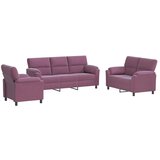 Set sofe 3 pcs Ljubičasta Baršun - Ljubičasta 1-sjedalo + 2-sjedalo (120 cm) + 3-sjedalo | shoptok.hr