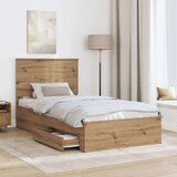  Konstrukcija postelje Umetni hrast 100 x 200 cm Konstruiran les, (5000103376) | Shoptok.si