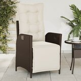  The Living Store Vrtni naslanjač z naslonom za noge rjav poli ratan - Vrtni Naslanjač, (21473995) | Shoptok.si