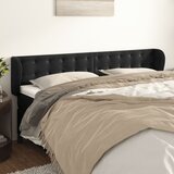  Uzglavlje s ušima crno 163x23x78/88 cm baršunasto | shoptok.hr
