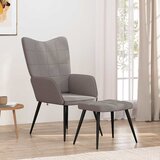  Stolica za opuštanje s osloncem za noge smeđe-siva od tkanine | shoptok.hr