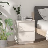 vidaXL noćni ormarić bijeli 40 x 35 x 50 cm od masivne borovine Cijene