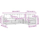  Set vanjskih sofa 4 kom. Prirodna i antracit Smeđa 250 x 170,5 x 73 cm | Shoptok.si