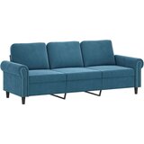  Trosjed s tabureom plavi 180 cm baršunasti | shoptok.hr