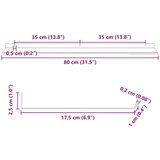 Ležeča polica 4 pcs Črna 80 x 18 x 2,5 cm Jeklo, (5000201069) | Shoptok.si