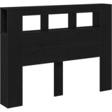  LED glava kreveta s policom Crni hrast 140 x 18,5 x 103,5 cm | shoptok.hr