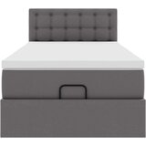 vidaXL Otomanski posteljni okvir z vzmetnico siv 80x200 cm um. usnje, (21610174) | Shoptok.si