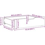  Ladice ispod kreveta 2 kom voštano smeđe 75x55x17cm od borovine | shoptok.hr