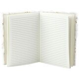 Plišani notes s linijama, zlatne zvijezde, bijeli A5, 80 listova | shoptok.hr
