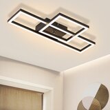 Nettlife LED stropna svetilka za dnevno sobo, 20W, toplo bela, moderna oblika, kvadratna, črna svetilka, (22111390) | Shoptok.si