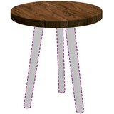  Gornji dio stola Tamno smeđa Ø 50 x 4 cm Čvrsto Hrastovo Drvo | shoptok.hr