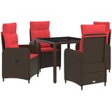  Vanjski set za objedovanje 5 kom. poliratan Smeđa | shoptok.hr