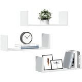 vidaXL Stenska polica 3 kosi bela 58x18x18 cm iverna plošča | Shoptok.si