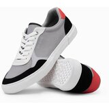 Ombre Men's shoes sneakers with colorful accents - gray cene