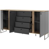 XORA komoda, antracit, barve hrasta | Shoptok.si
