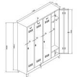 Hanah home Ormarić za skladištenje Js1029M sivo - plava boja | ePonuda.com