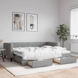  Dnevni krevet na razvlačenje svjetlosivi 90 x 200 cm od tkanine | shoptok.hr